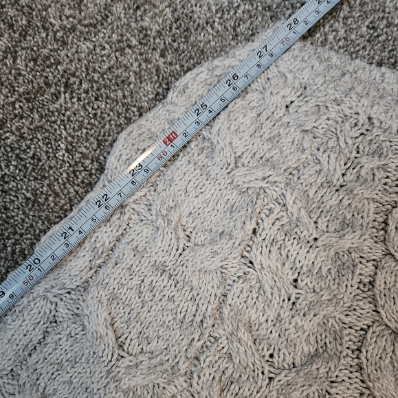 Wind River Nordic Fair Isle Cable Knit sweater warm oatmeal grey L fits like M - Picture 6 of 13